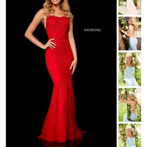 Sherri Hill Red Prom Dress style 52338